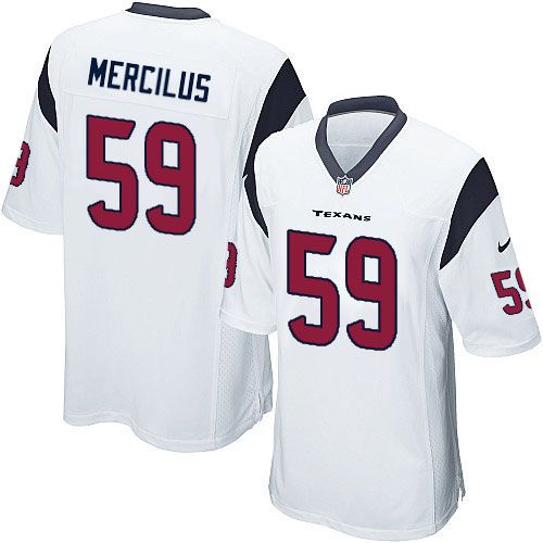 Men Houston Texans #59 Whitney Mercilus Nike White Game NFL Jersey